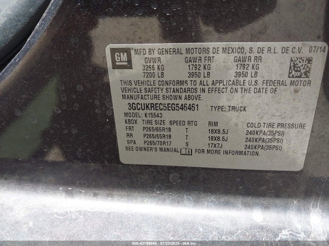 3GCUKREC5EG546461 Chevrolet l83 - vvt, afm (active fuel management), aluminum