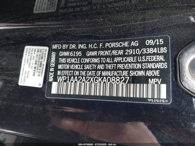 Porsche 2016 2016 WP1AA2A2XGKA08827 Image 9