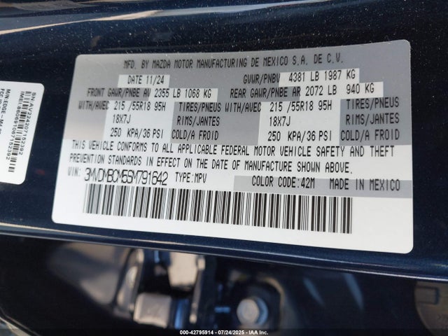3MVDMBCM5SM791642 Mazda pyukd