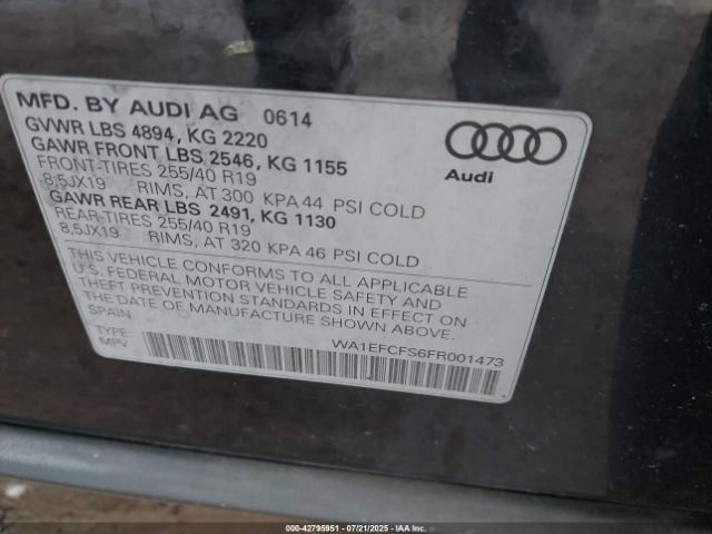 2015 AUDI Q3 WA1EFCFS6FR001473 Photo 8