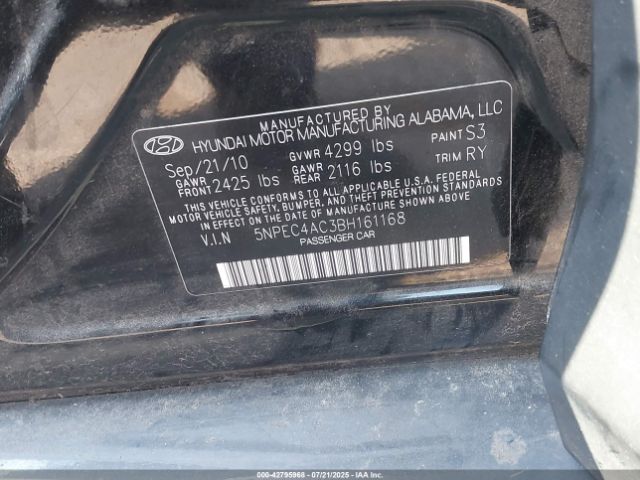 2011 HYUNDAI SONATA 5NPEC4AC3BH161168 Photo 8