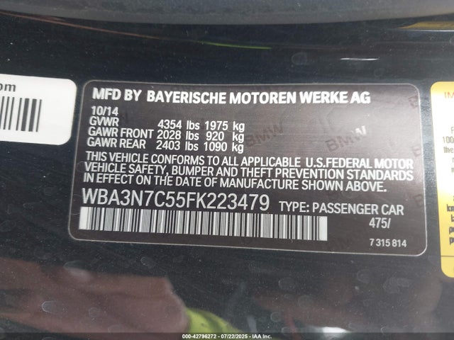 BMW 2015 2015 WBA3N7C55FK223479 Image 9