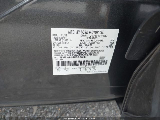 2019 FORD EDGE 2FMPK4J91KBB24644 Photo 8