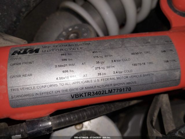 2020 KTM 790 VBKTR3402LM779170 Photo 9