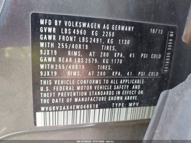 2014 VOLKSWAGEN TIGUAN WVGBV3AX4EW046518 Photo 8
