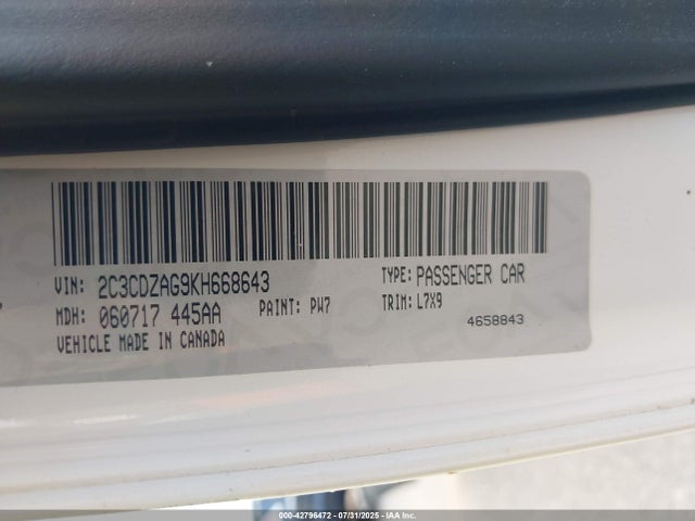2C3CDZAG9KH668643 Dodge Challenger