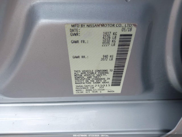 1N4AL3AP5JC255015 Nissan Altima