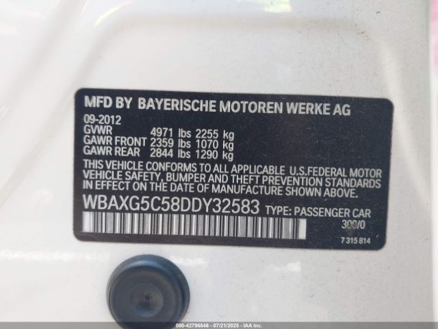 2013 BMW 528I WBAXG5C58DDY32583 Photo 8