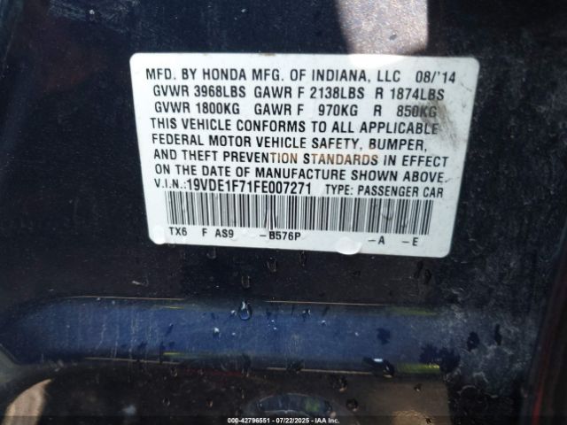 2015 ACURA ILX 19VDE1F71FE007271 Photo 8