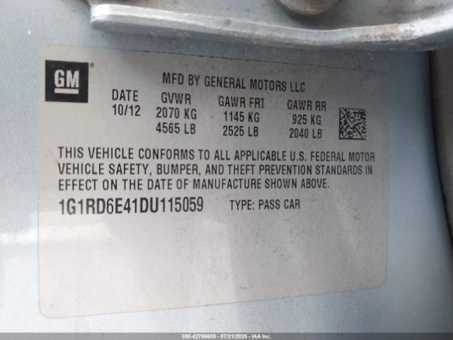 2013 CHEVROLET VOLT 1G1RD6E41DU115059 Photo 8