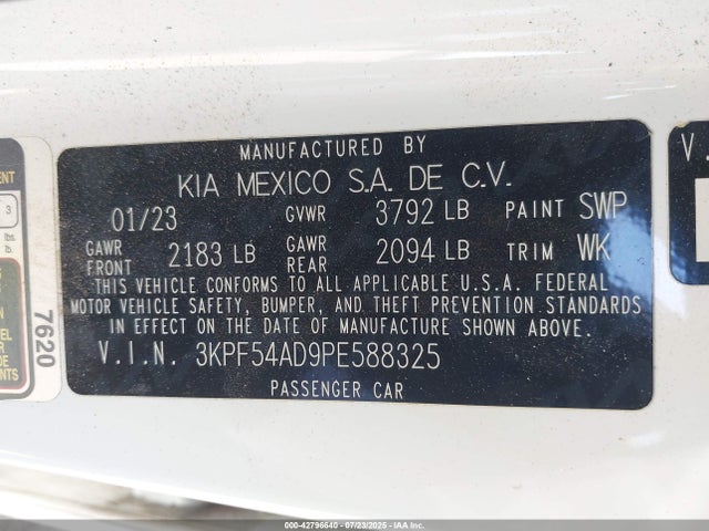 KIA mpi nu 2023 3KPF54AD9PE588325 Image 9