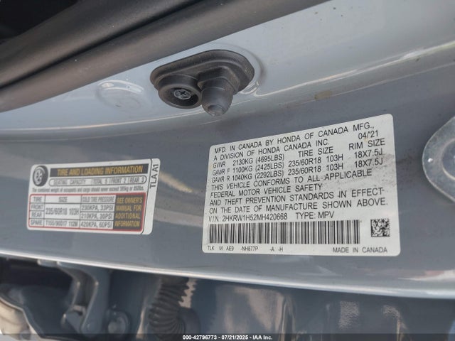 2HKRW1H52MH420668 Honda l15be