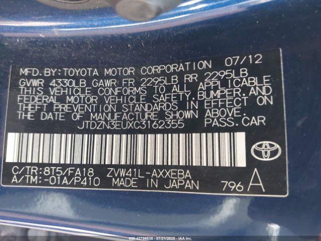 2012 TOYOTA PRIUS V JTDZN3EUXC3162355 Photo 8
