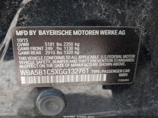 WBA5B1C5XGG132761 BMW 535i