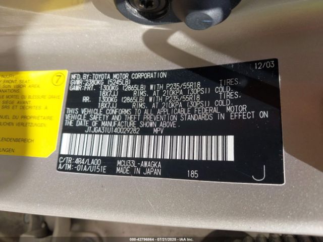 2004 LEXUS RX 330 JTJGA31U140029282 Photo 8