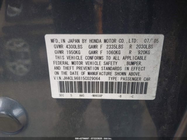 2005 ACURA TSX JH4CL96815C029064 Photo 8