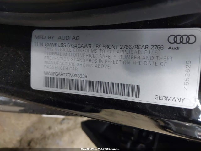 2015 AUDI A6 WAUFGAFC7FN033938 Photo 8