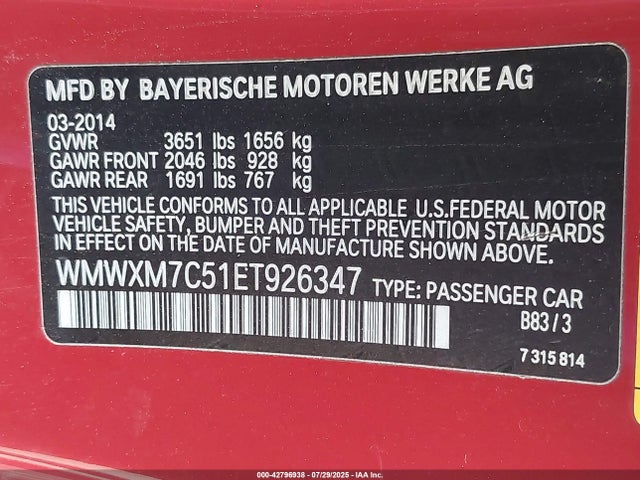 2014 MINI HARDTOP WMWXM7C51ET926347 Photo 8