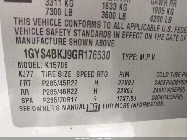 2016 CADILLAC ESCALADE 1GYS4BKJ9GR176530 Photo 8