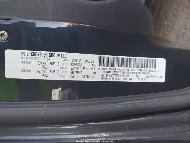 2C4RDGEG7ER472705 Dodge Grand Caravan