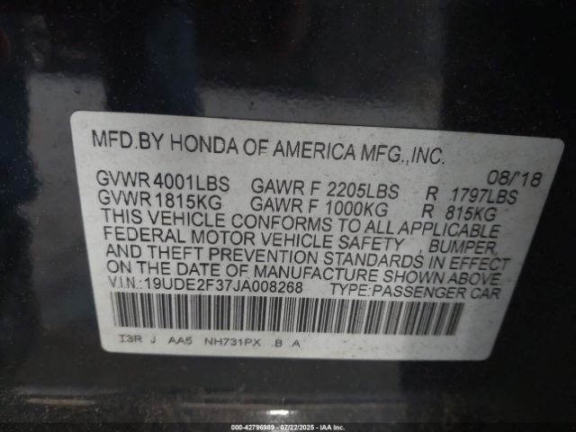 2018 ACURA ILX 19UDE2F37JA008268 Photo 8