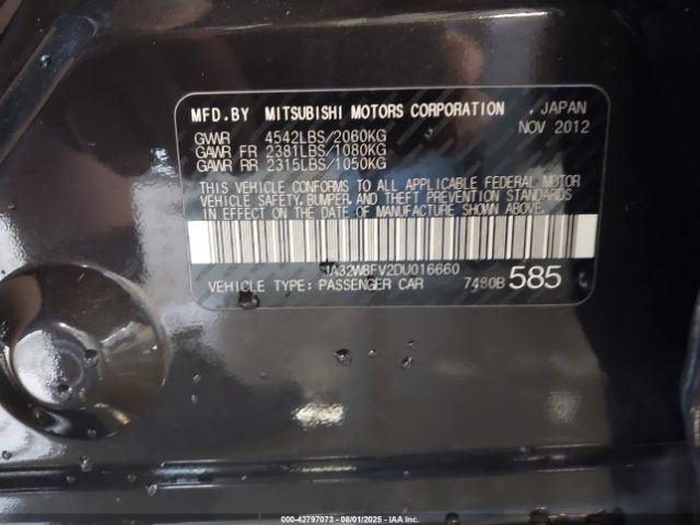 2013 MITSUBISHI LANCER EVOLUTION JA32W8FV2DU016660 Photo 8