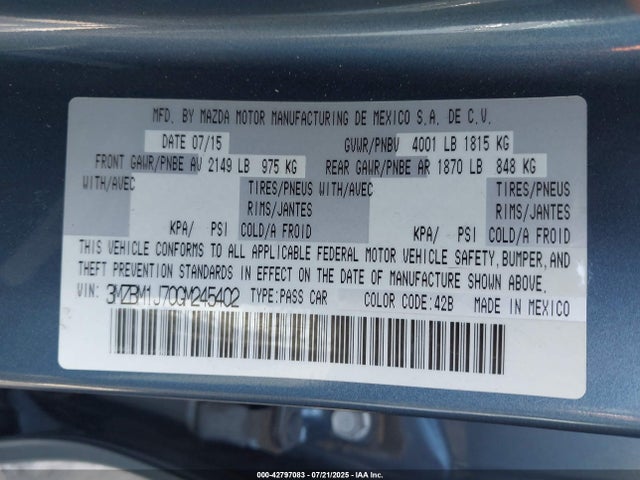 3MZBM1J70GM245402 Mazda pe