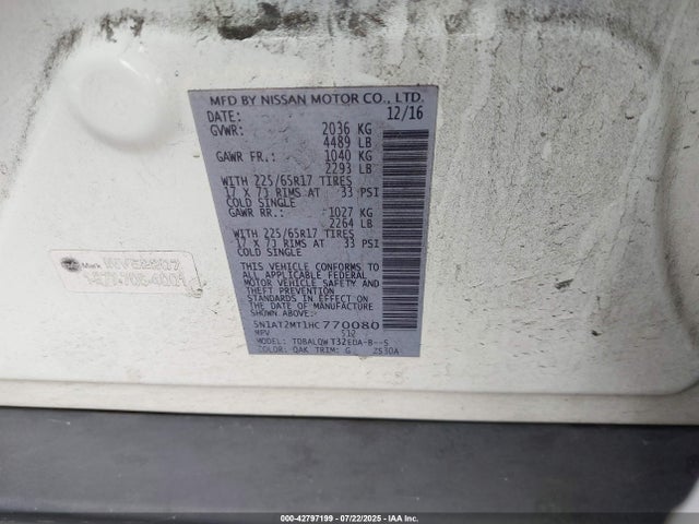 Nissan 2017 2017 5N1AT2MT1HC770080 Image 9