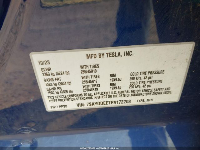 2023 TESLA MODEL Y 7SAYGDEE7PA172208 Photo 8