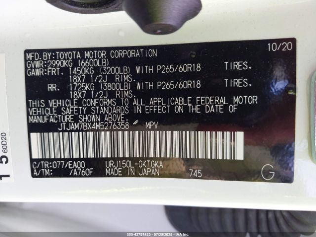 2021 LEXUS GX 460 JTJAM7BX4M5276358 Photo 8