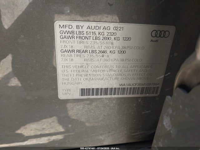 2021 AUDI Q3 WA1AUCF35M1097864 Photo 8