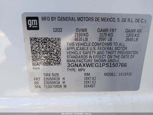 Chevrolet lsd 2023 3GNAXWEG1PS150766 Image 9