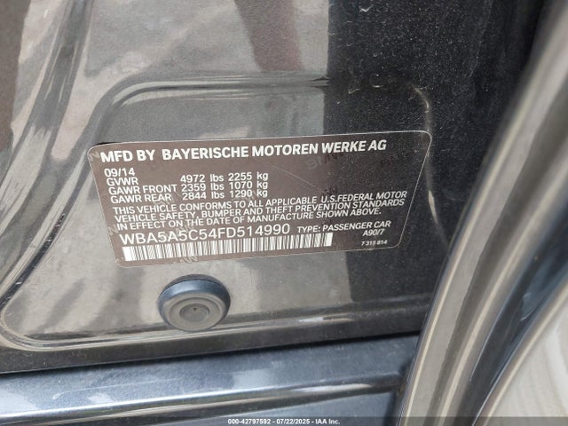 Auction sale of the 2015 Bmw 528i, vin: WBA5A5C54FD514990, lot number: 42797592