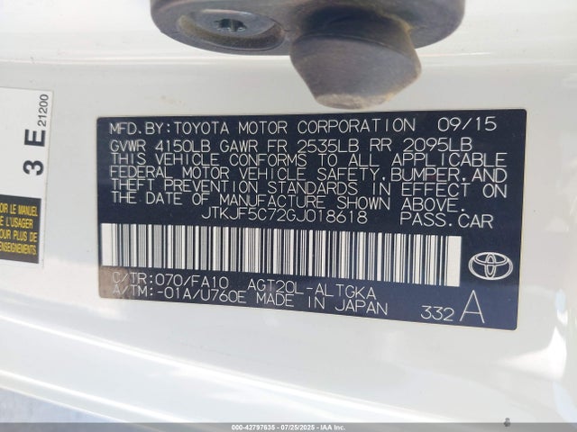 Scion 2ar-fe 2016 JTKJF5C72GJ018618 Image 9