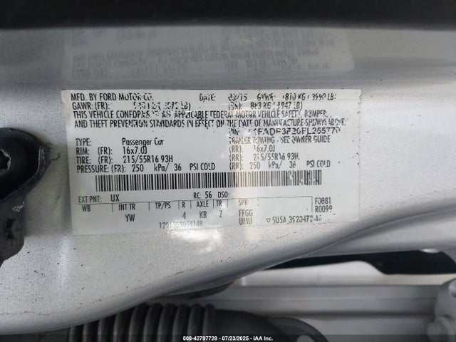 Ford 2015 2015 1FADP3F20FL255770 Image 9