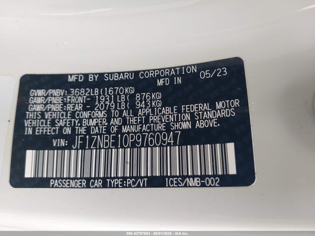 Toyota na 2023 JF1ZNBE10P9760947 Image 9