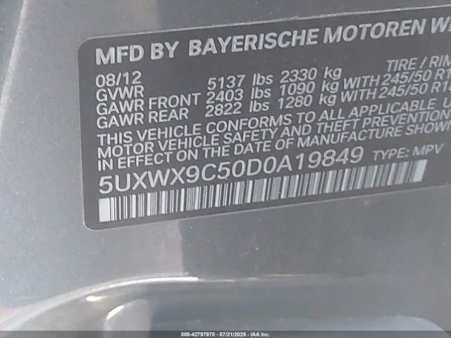 2013 BMW X3 5UXWX9C50D0A19849 Photo 8