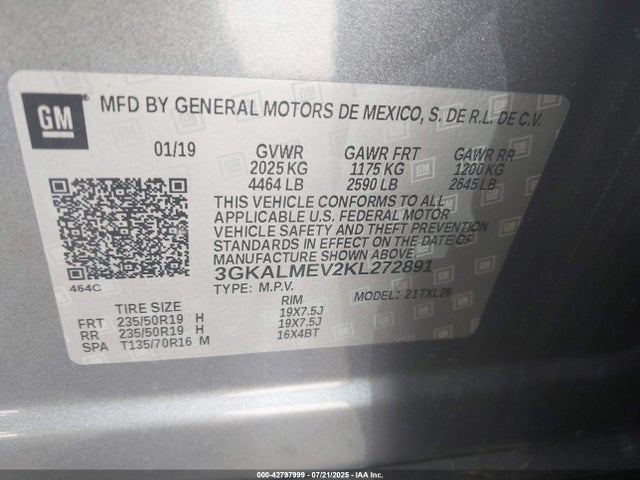 3GKALMEV2KL272891 GMC lyx - direct injection, vvt, fgt, turbo, alum, gen 1
