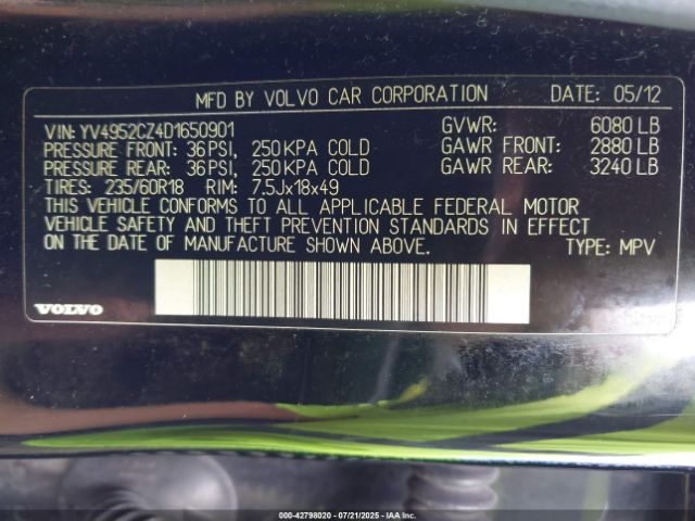 2013 VOLVO XC90 YV4952CZ4D1650901 Photo 8