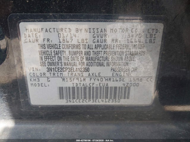 Nissan 2014 2014 3N1CE2CP3EL412350 Image 9