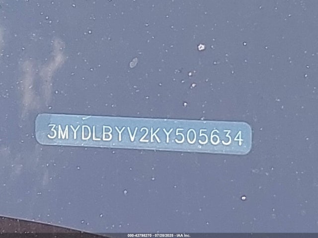 3MYDLBYV2KY505634 Toyota p5v