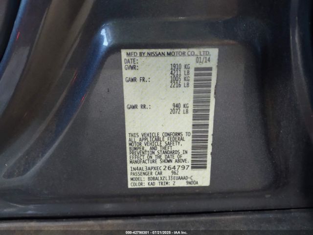 2014 NISSAN ALTIMA 1N4AL3APXEC264797 Photo 8