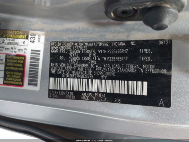 2021 TOYOTA SIENNA 5TDKSKFC7MS036285 Photo 8