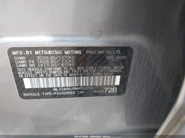 2021 MITSUBISHI MIRAGE ML32AUHJ9MH002284 Photo 8