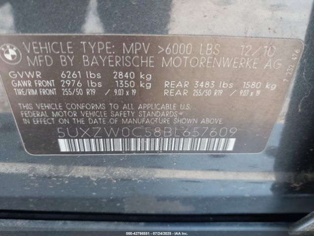 2011 BMW X5 5UXZW0C58BL657609 Photo 8