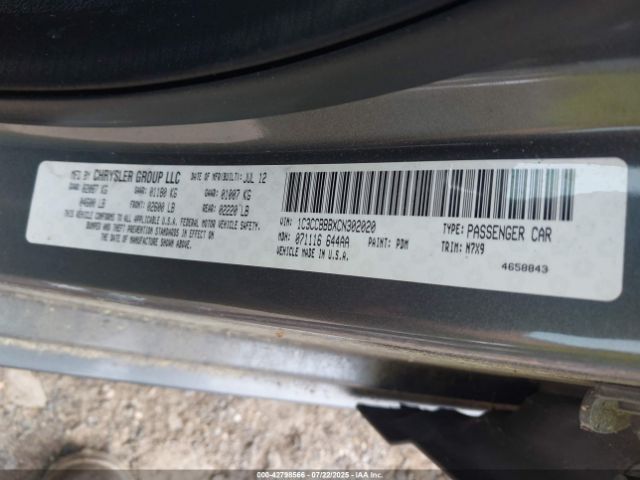 2012 CHRYSLER 200 1C3CCBBBXCN302020 Photo 8