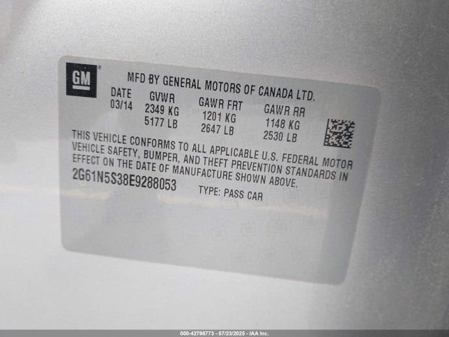 2014 CADILLAC XTS 2G61N5S38E9288053 Photo 8