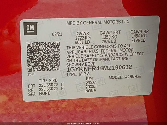 2021 CADILLAC XT5 1GYKNFR44MZ190612 Photo 8