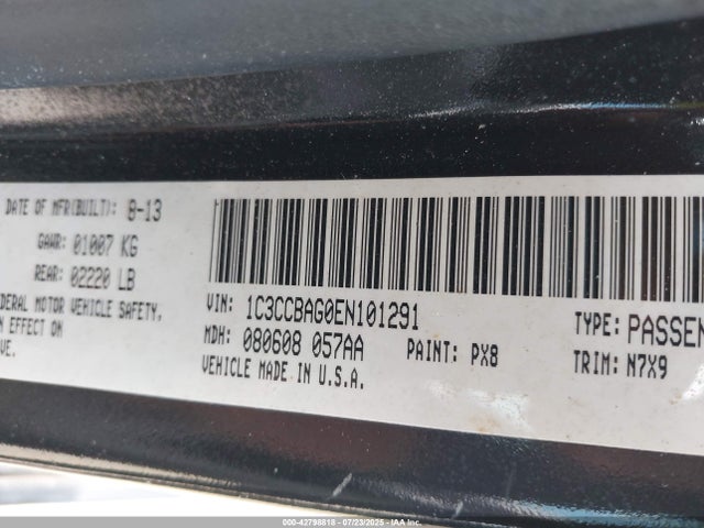 1C3CCBAG0EN101291 Chrysler 2014