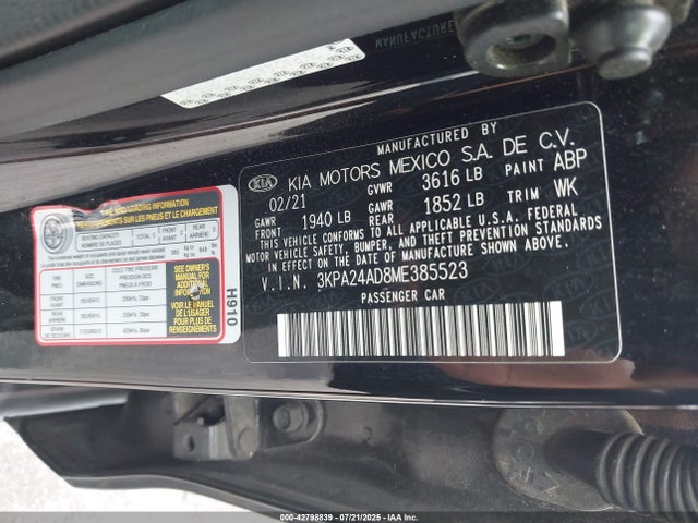 2021 KIA RIO 3KPA24AD8ME385523 Photo 8